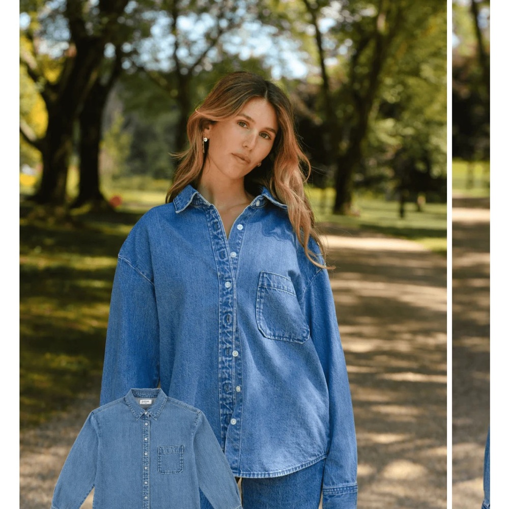 ***ISO PARKE Long Sleeve Denim Shirt